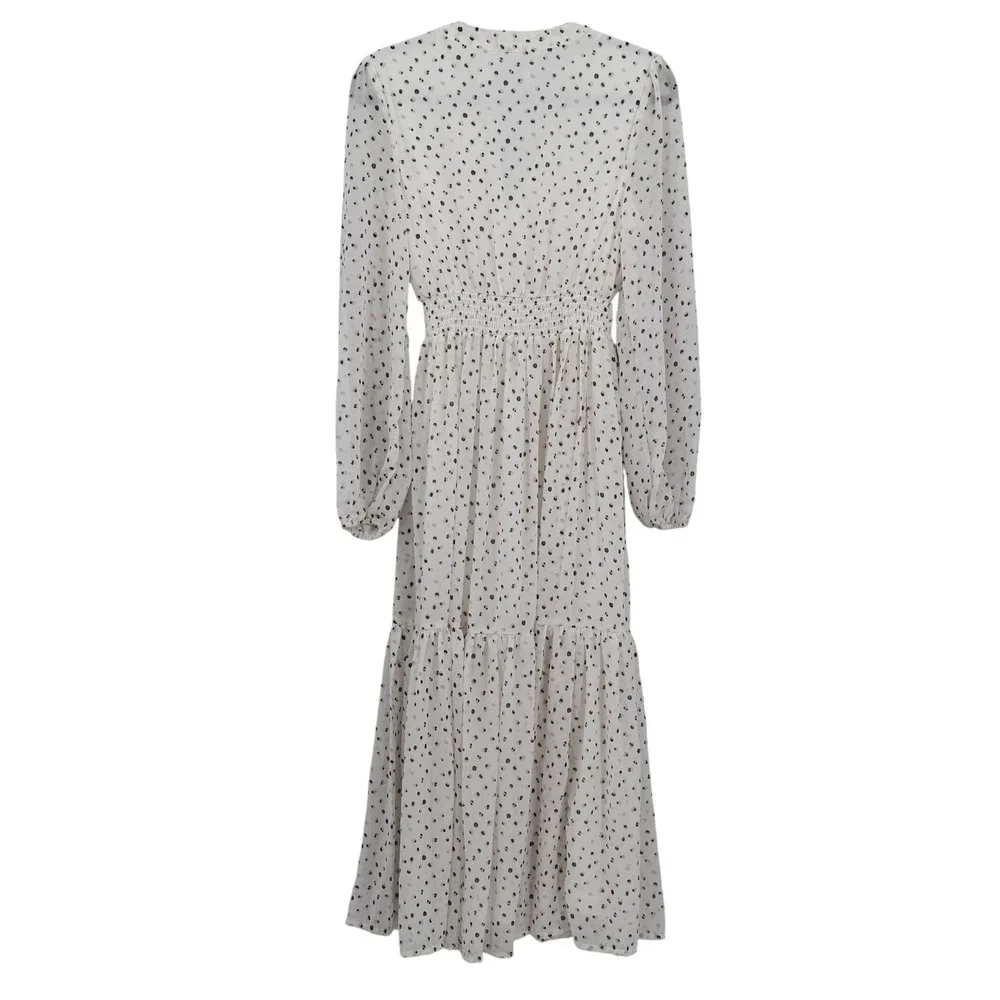 Rustydustty Embroidered Midi Dress Womens S White Boho Bohemian Peasant Tiered - Picture 4 of 15